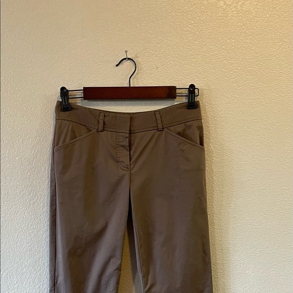 Theory Luke Stretch Cotton Cropped Dark Brown Pants - Picture 7 of 15